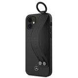 Mercedes MEHCP12SLSSBK iPhone 12 mini 5,4" sort/sort hårdkasse Strap Line