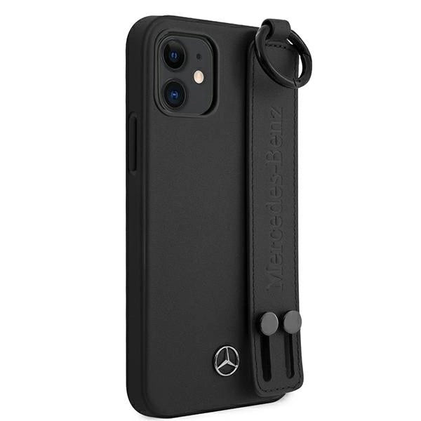 Mercedes MEHCP12SLSSBK iPhone 12 mini 5,4" sort/sort hårdkasse Strap Line