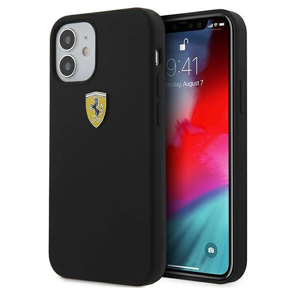 Ferrari FESSIHCP12SBK iPhone 12 mini 5.4" sort/sort hårdkasse On Track Silicone