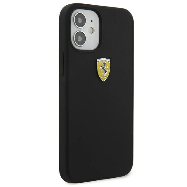 Ferrari FESSIHCP12SBK iPhone 12 mini 5.4" sort/sort hårdkasse On Track Silicone