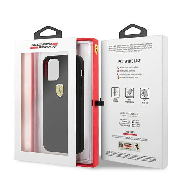 Ferrari FESSIHCP12SBK iPhone 12 mini 5.4" sort/sort hårdkasse On Track Silicone