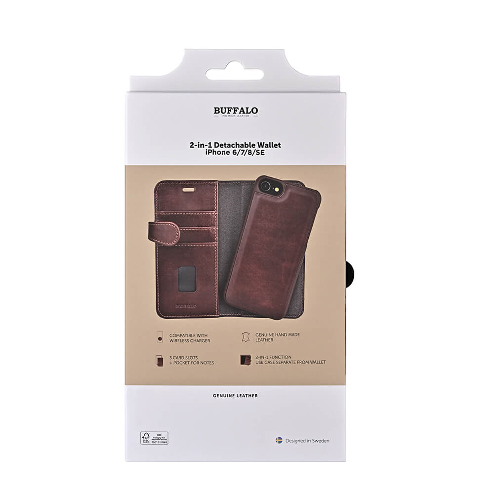 Wallet Læder iPhone 6/7/8/SE2020/22 Brun