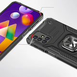 Wozinsky Ring Armor Case Kickstand Tough Rugged Cover til Samsung Galaxy M31s sølv