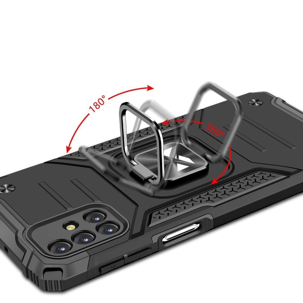 Wozinsky Ring Armor Case Kickstand Tough Rugged Cover til Samsung Galaxy M31s sølv