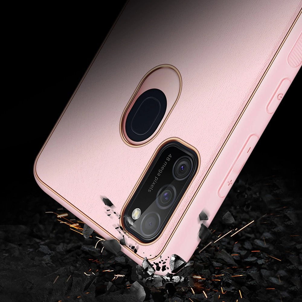 Dux Ducis Yolo elegant kuffert lavet af blødt TPU og PU læder til Samsung Galaxy M30s pink