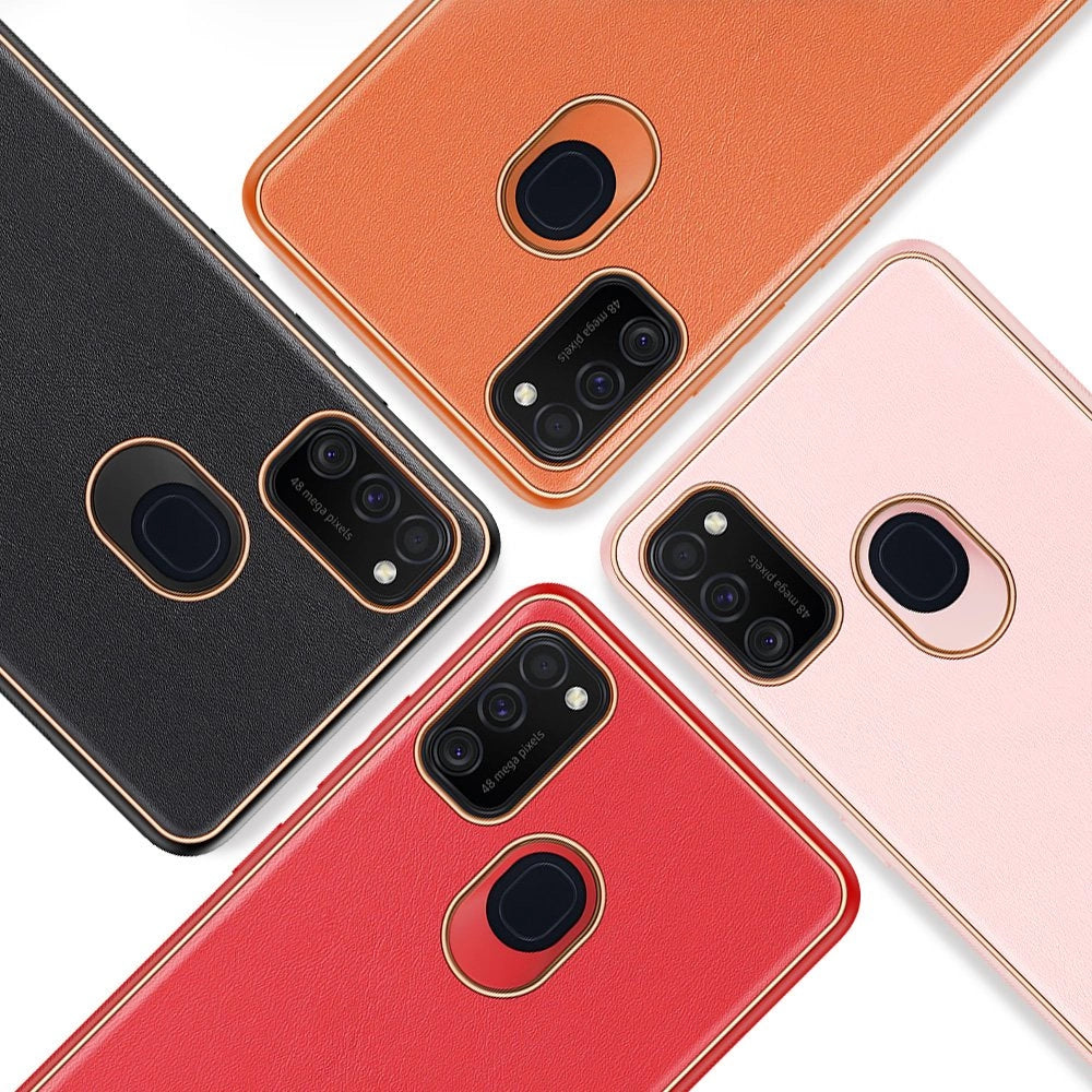 Dux Ducis Yolo elegant kuffert lavet af blødt TPU og PU læder til Samsung Galaxy M30s pink