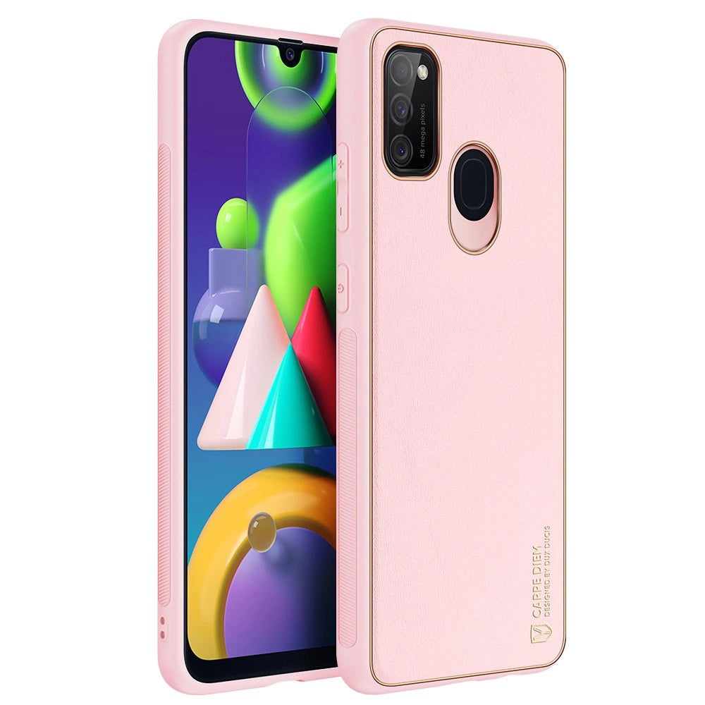 Dux Ducis Yolo elegant kuffert lavet af blødt TPU og PU læder til Samsung Galaxy M30s pink