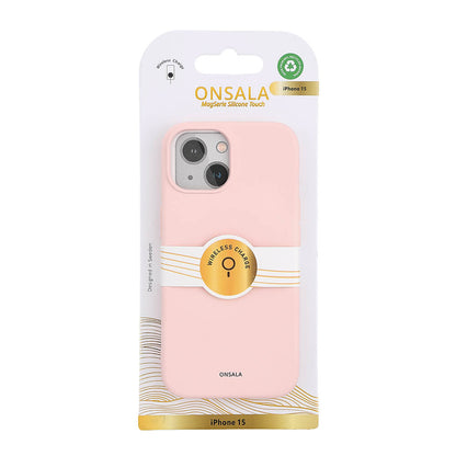 ONSALA Back Sil Touch Recycled MagSerie iPhone 15 Chalk Pink