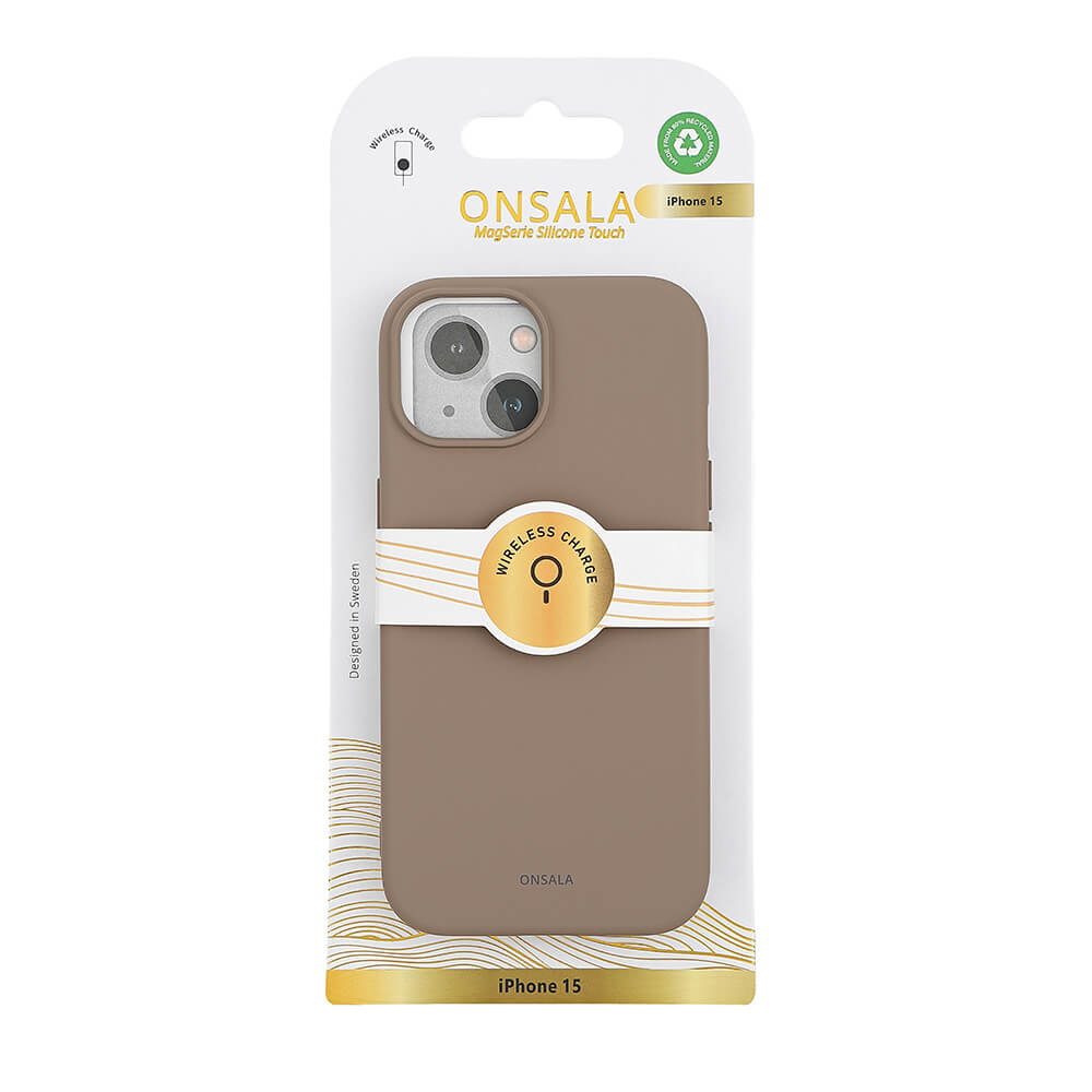 ONSALA Back Sil Touch Genbrugt MagSerie iPhone 15 Sommersand