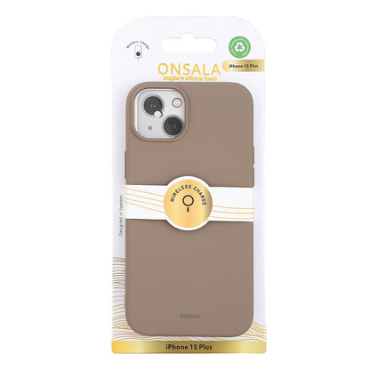 ONSALA Back Sil Touch Genbrugt MagSerie iPhone 15 Plus Sommersand