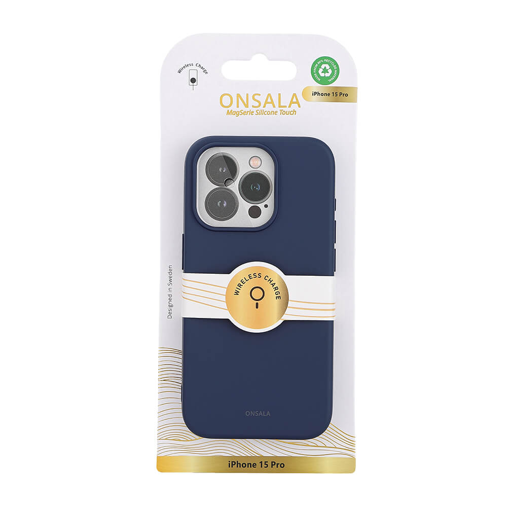 ONSALA Silikonefølelse MagSeries Marineblå - iPhone 15 Pro