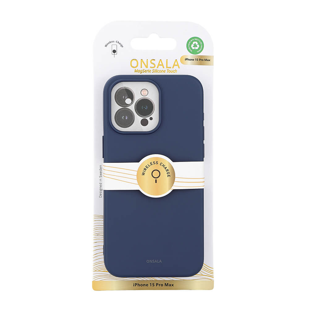 ONSALA Silikonefølelse MagSeries Marineblå - iPhone 15 Pro Max