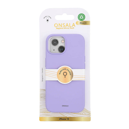 ONSALA Bagside Sil Touch Genbrugt MagSerie iPhone 15 Lilla