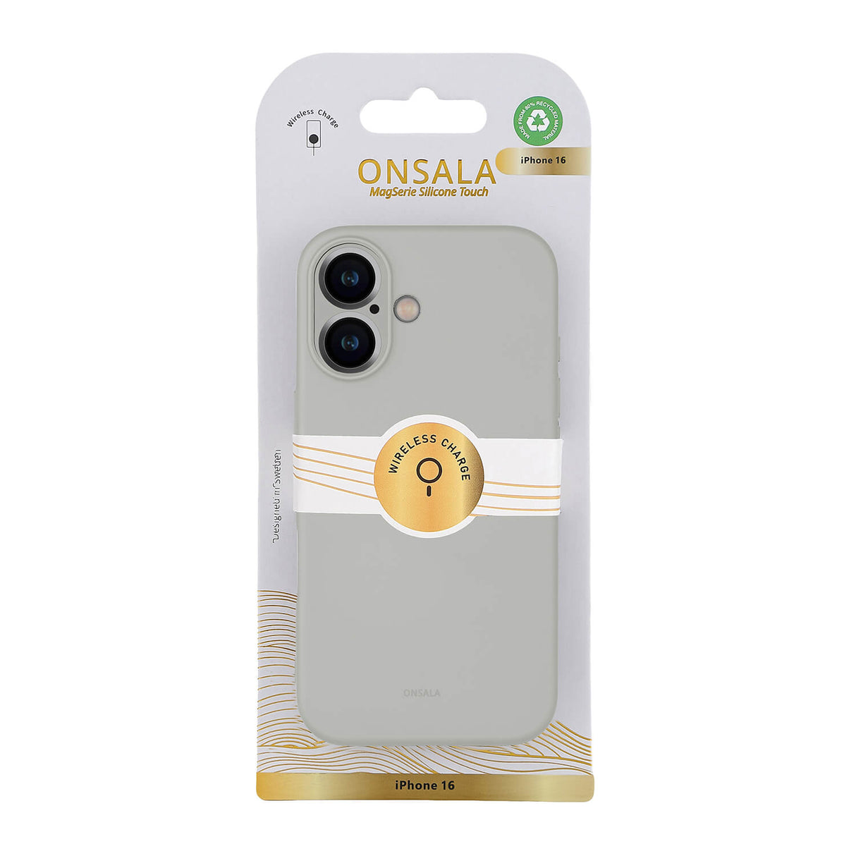 Mobilcover med Silikone Feel Concrete - iPhone 16