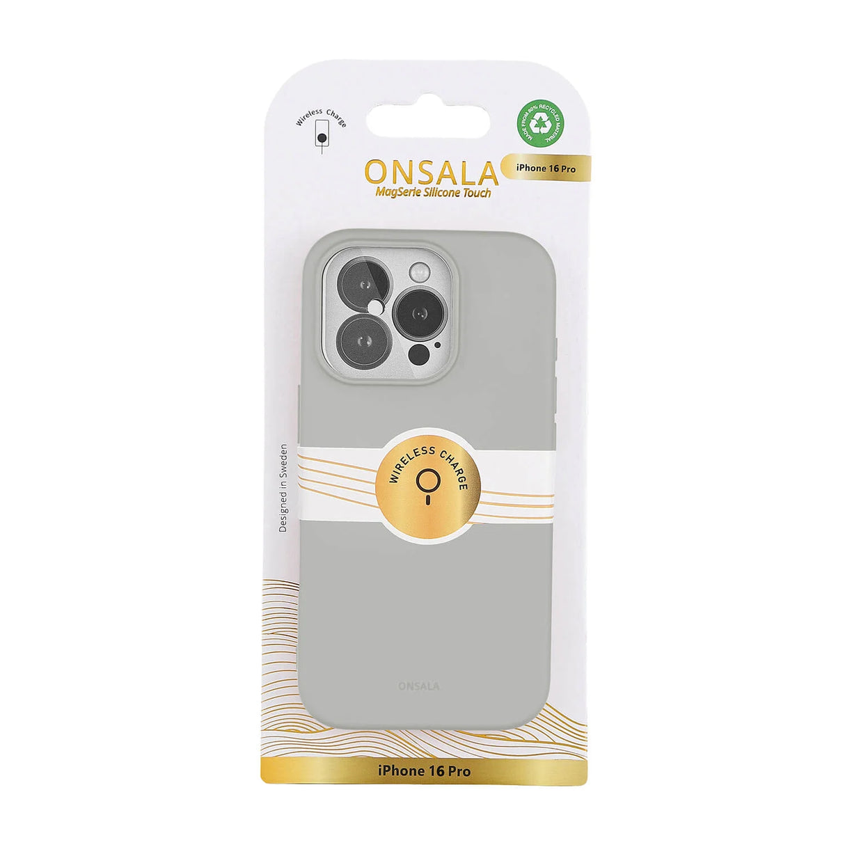 Mobilcover med Silikone Feel Concrete - iPhone 16 Pro