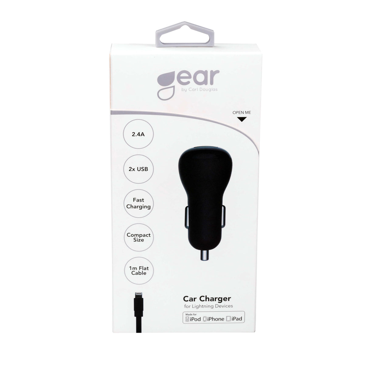 Gear Lader 12/24 V 2x Usb 2,4 A + Lightning Kabel 1.0m Mfi