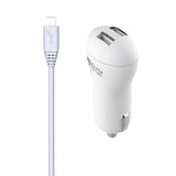Gear Lader 12/24 V 2x Usb 2,4 A + Micro Usb Rund Kabel 1.0m Hvid