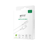 Gear Charging Cable Usb A Usb C 2.0 1,0m Gen2 Rundt Kabel Hvid
