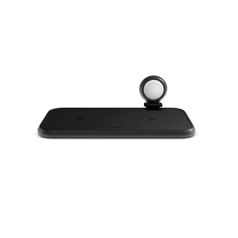Zens 4in1 Dual Alu. Lader Qi 220 V 2x10 W + 45 W Pd + Apple Watch Puck Mfi