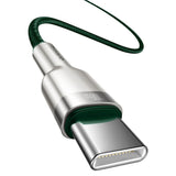 Baseus Cafule Series Metal Data USB-C / USB-C PD QC SCP 100W 5A 2 m kabel - grøn
