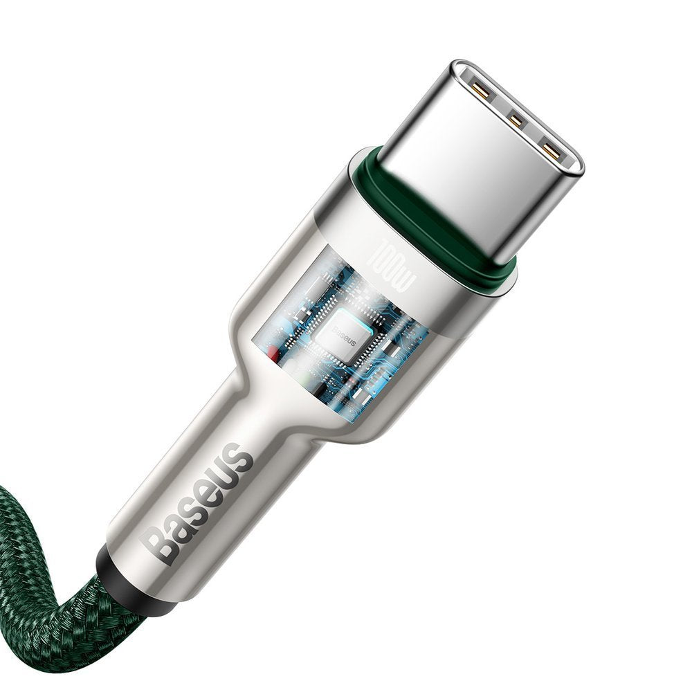 Baseus Cafule Series Metal Data USB-C / USB-C PD QC SCP 100W 5A 2 m kabel - grøn