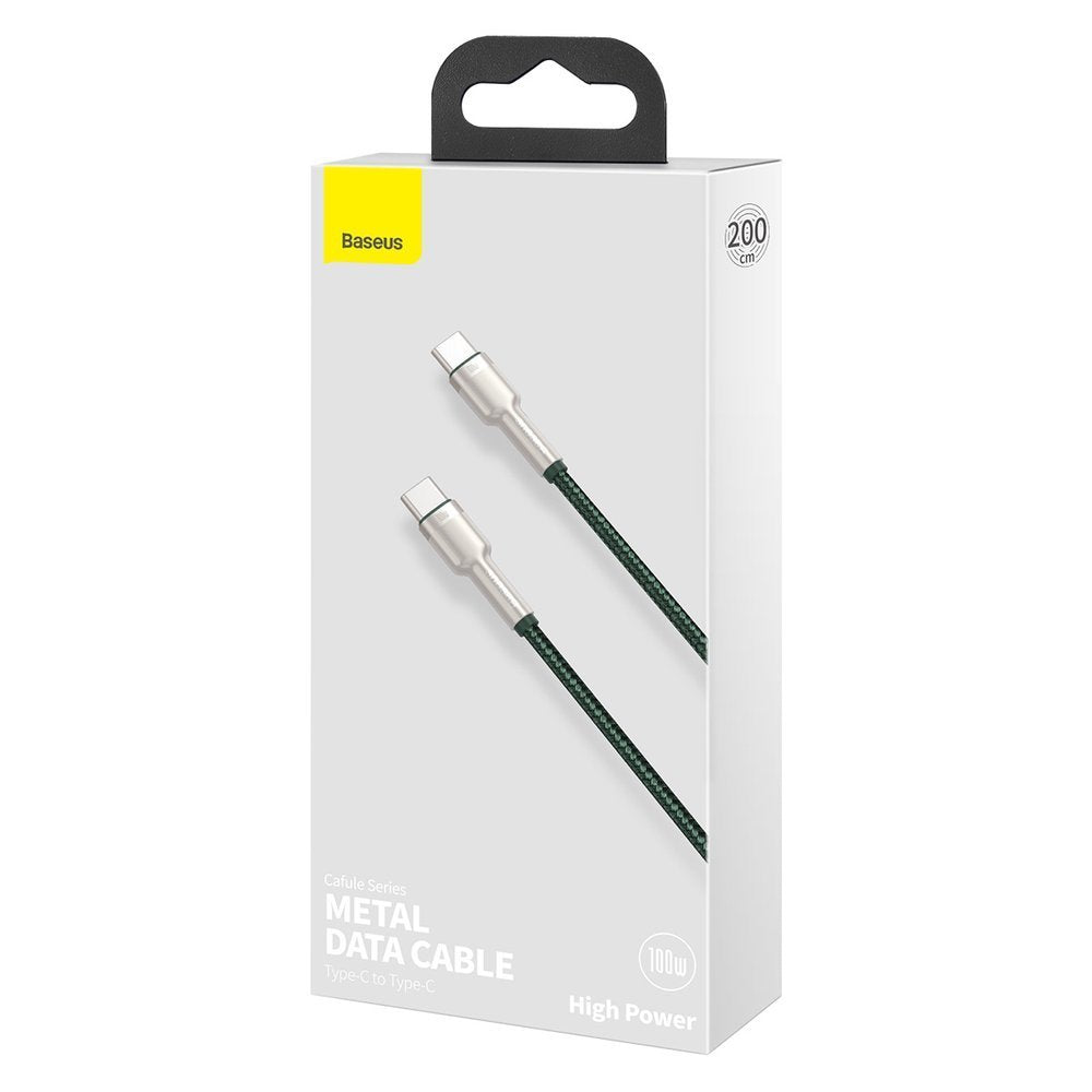 Baseus Cafule Series Metal Data USB-C / USB-C PD QC SCP 100W 5A 2 m kabel - grøn