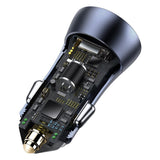 Baseus Golden Contactor Pro hurtigbiloplader USB Type C / USB 40 W Power Delivery 3.0 Hurtig opladning 4 + SCP FCP AFC grå (CCJD-0G)