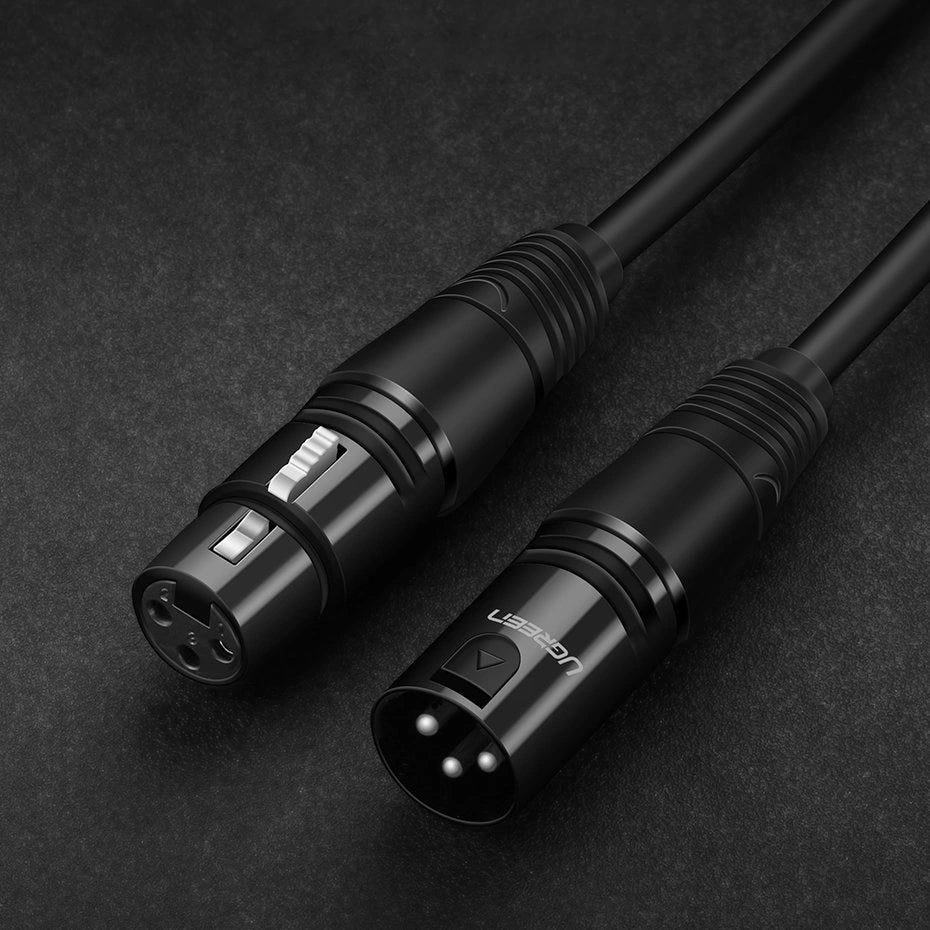 Ugreen AV130 66719 audio XLR (kvindelig) - XLR (mandlig) kabel til mikrofon / forstærker 5m - sort