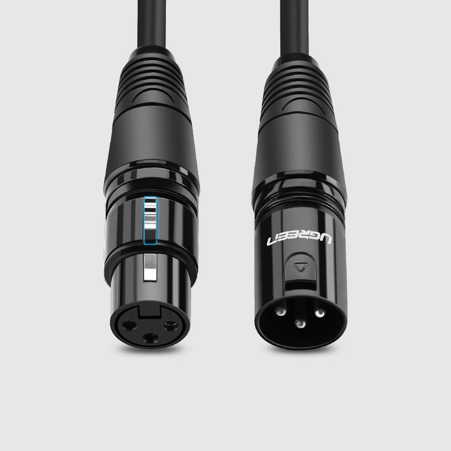 Ugreen AV130 66719 audio XLR (kvindelig) - XLR (mandlig) kabel til mikrofon / forstærker 5m - sort