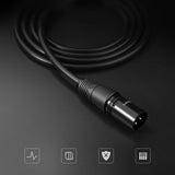Ugreen AV130 66719 audio XLR (kvindelig) - XLR (mandlig) kabel til mikrofon / forstærker 5m - sort