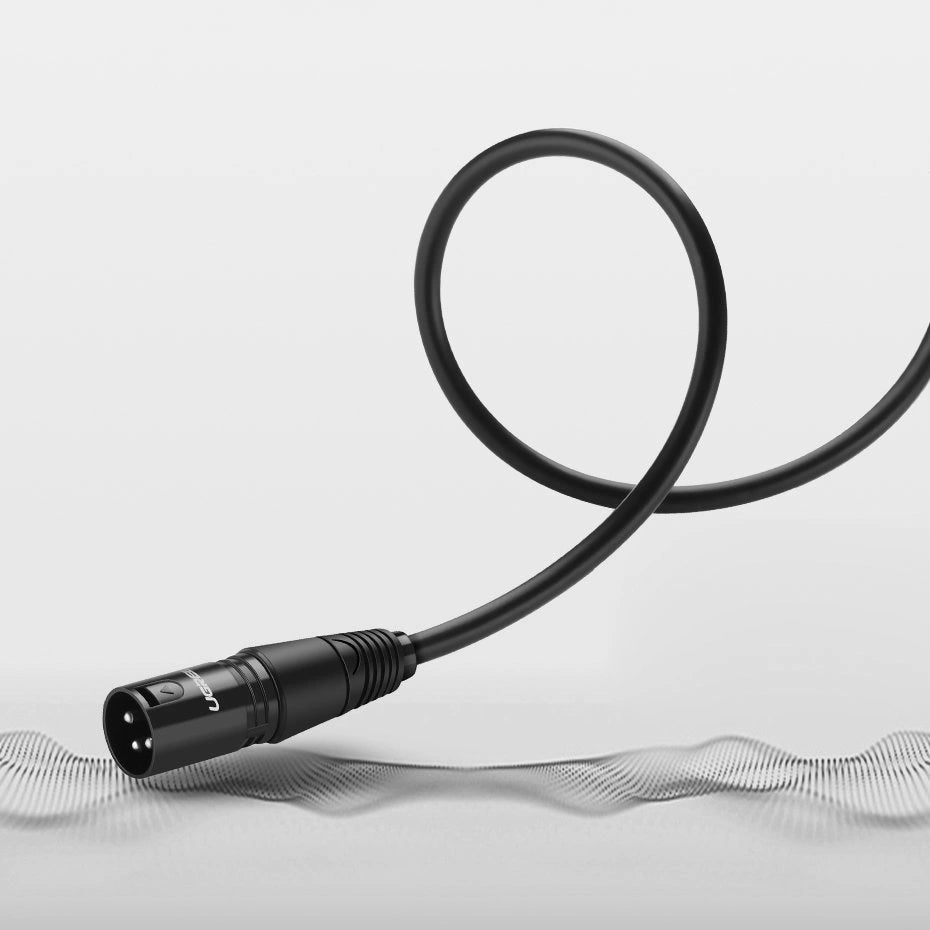 Ugreen AV130 66719 audio XLR (kvindelig) - XLR (mandlig) kabel til mikrofon / forstærker 5m - sort
