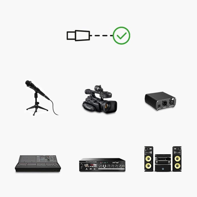 Ugreen AV130 66719 audio XLR (kvindelig) - XLR (mandlig) kabel til mikrofon / forstærker 5m - sort