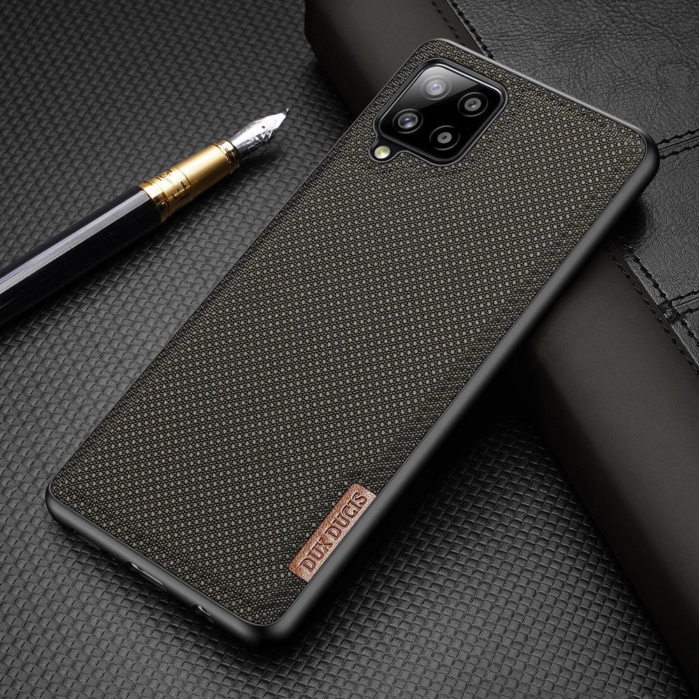 Dux Ducis Fino-foder dækket med nylonmateriale til Samsung Galaxy A42 5G grøn