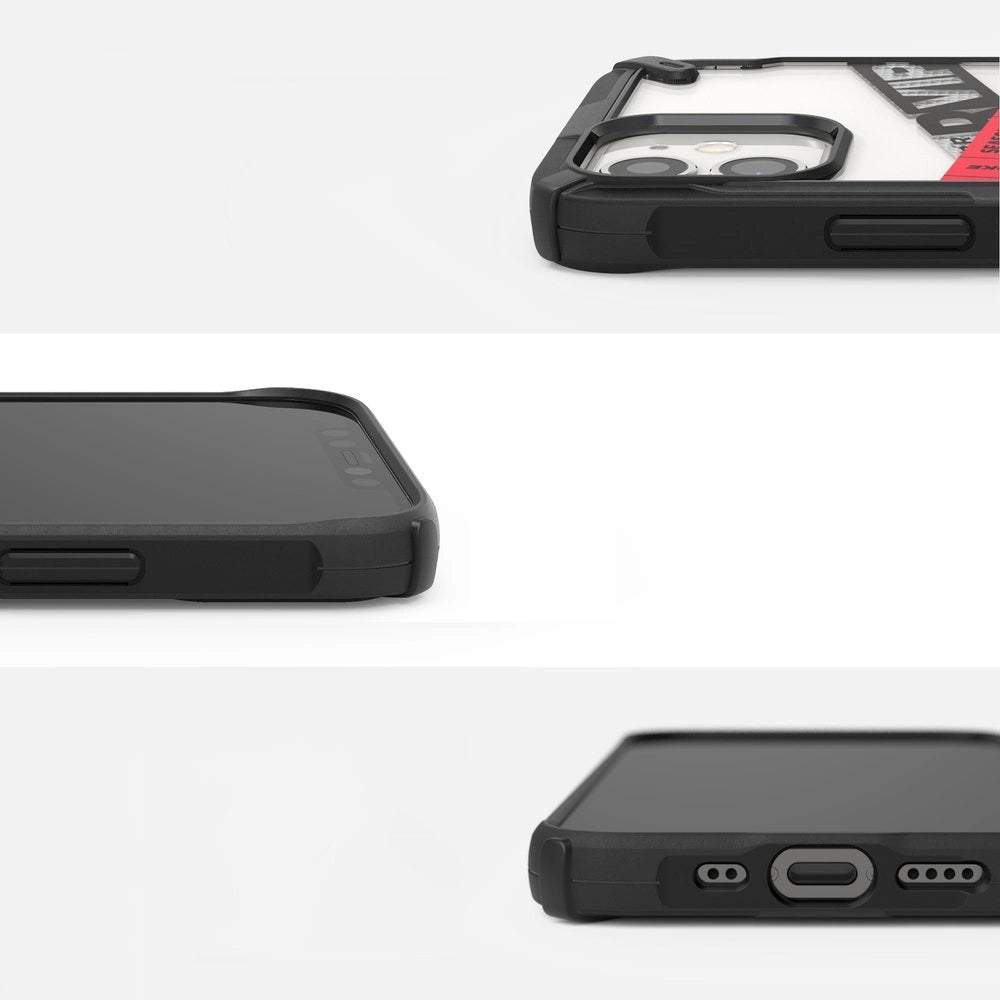 Ringke Fusion X Design holdbar PC-foder med TPU-støjfanger til iPhone 12 mini sort (Routine) (XDAP0020)