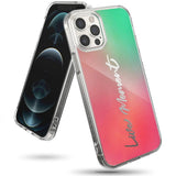 Ringke Fusion Design PC Case med TPU Bumper til iPhone 12 Pro Max lyserød-grøn (GNAP0028)