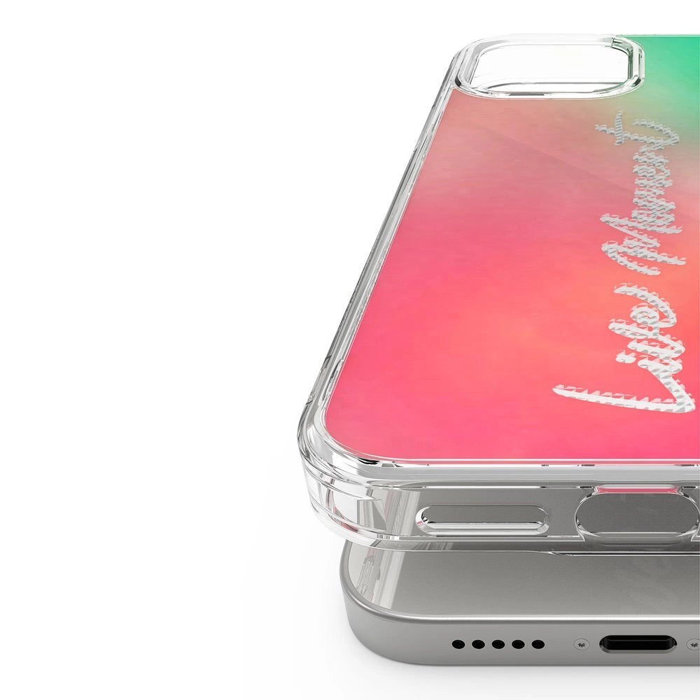 Ringke Fusion Design PC Case med TPU Bumper til iPhone 12 Pro Max lyserød-grøn (GNAP0028)