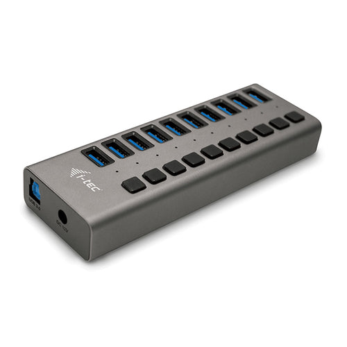 i-tec U3CHARGEHUB10 oplader til mobil enhed Universel Grå Vekselstrøm Hurtig opladning Indendørs