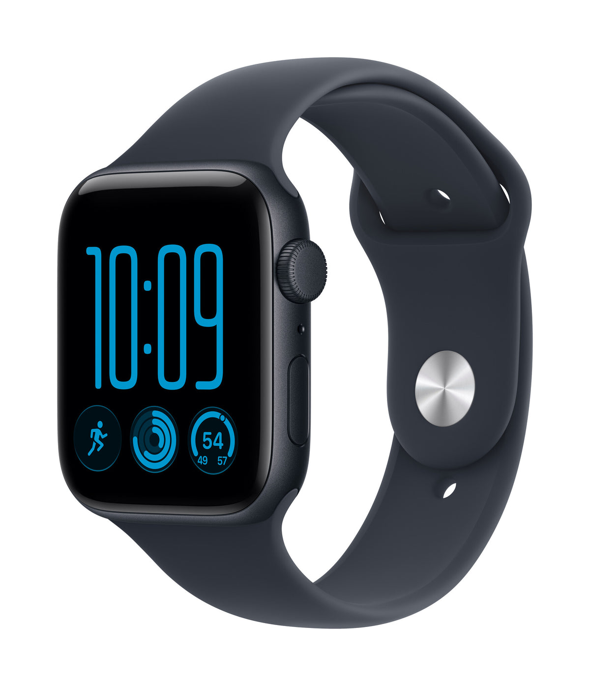 Apple Watch SE 3 GPS 44mm Midnight Aluminium Case with Navy Blue Sport Band - M/L