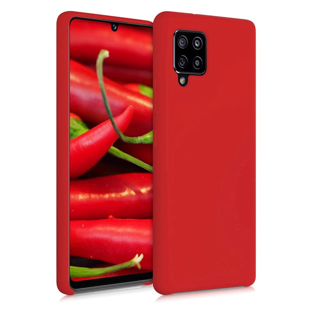Silicone Case Soft Flexible Rubber Cover til Samsung Galaxy A42 5G rød