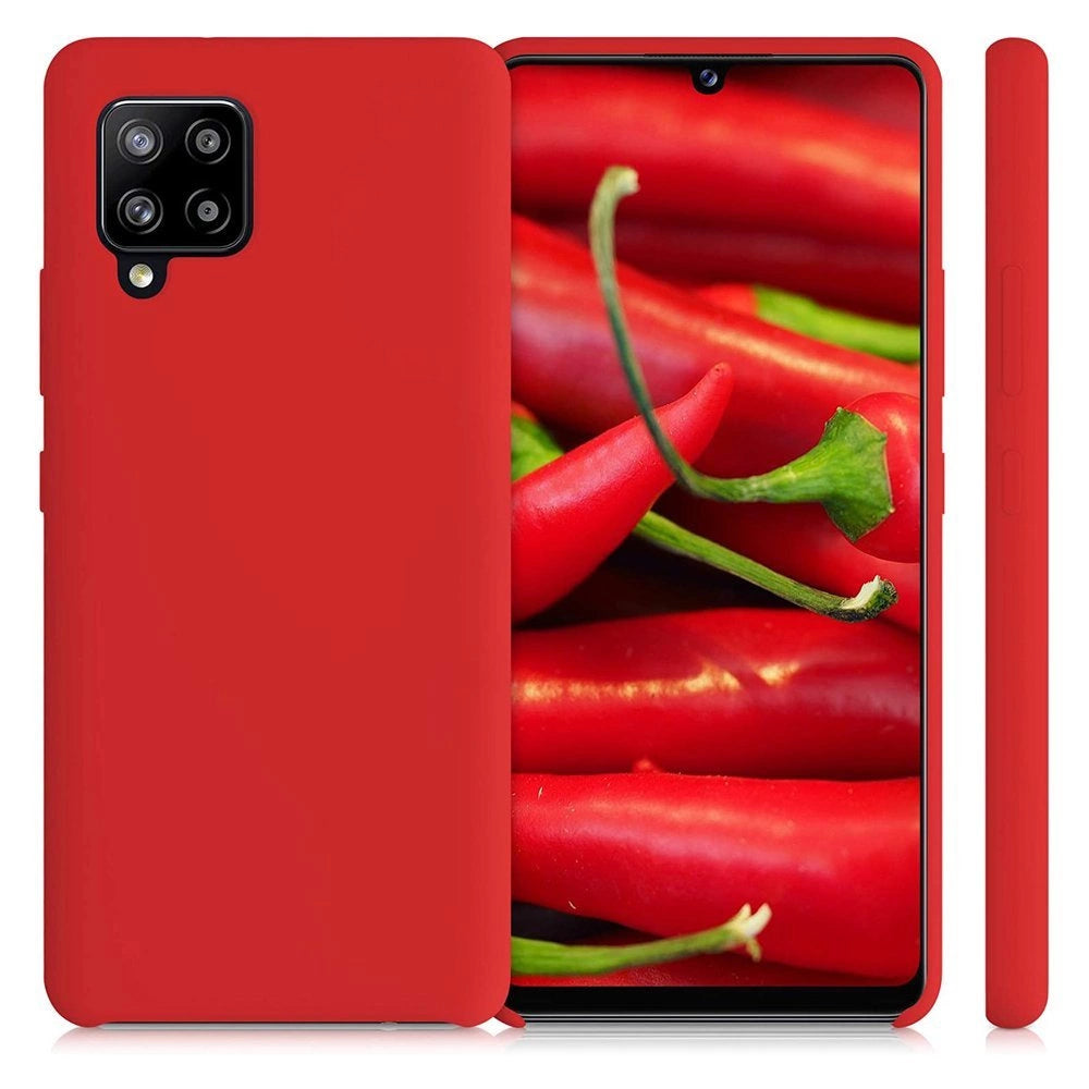 Silicone Case Soft Flexible Rubber Cover til Samsung Galaxy A42 5G rød