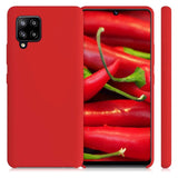 Silicone Case Soft Flexible Rubber Cover til Samsung Galaxy A42 5G rød