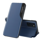 Eco læder View Case elegant bogreol type sag med kickstand til Samsung Galaxy A72 4G blå
