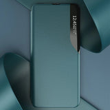 Eco læder View Case elegant bogreol type sag med kickstand til Samsung Galaxy A72 4G blå