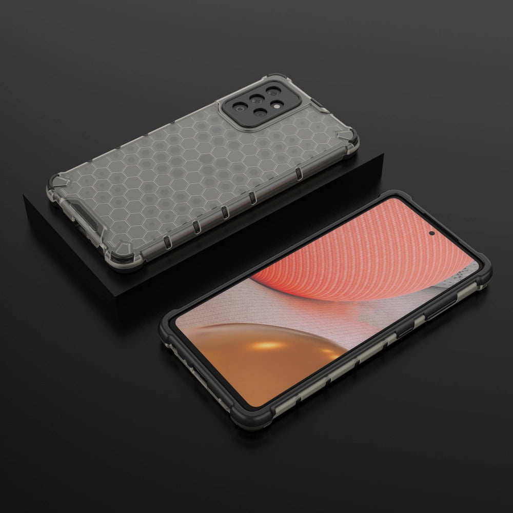 Honeycomb Case rustning med TPU Bumper til Samsung Galaxy A72 4G sort
