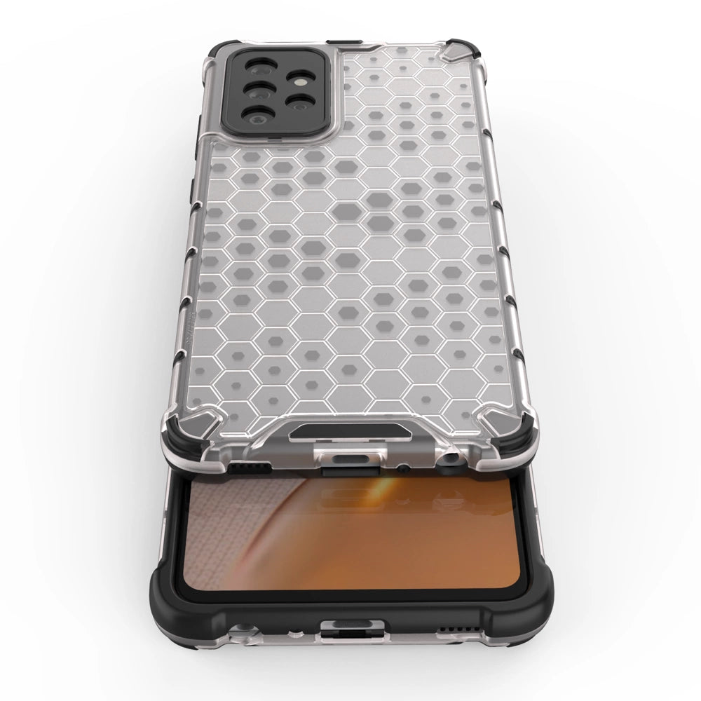 Honeycomb Case rustning med TPU Bumper til Samsung Galaxy A72 4G sort