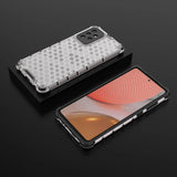 Honeycomb Case rustning med TPU Bumper til Samsung Galaxy A72 4G gennemsigtig