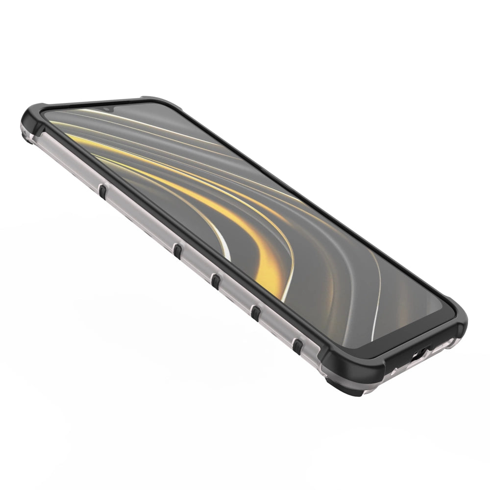 Honeycomb Case rustning med TPU Bumper til Xiaomi Poco M3 gennemsigtig