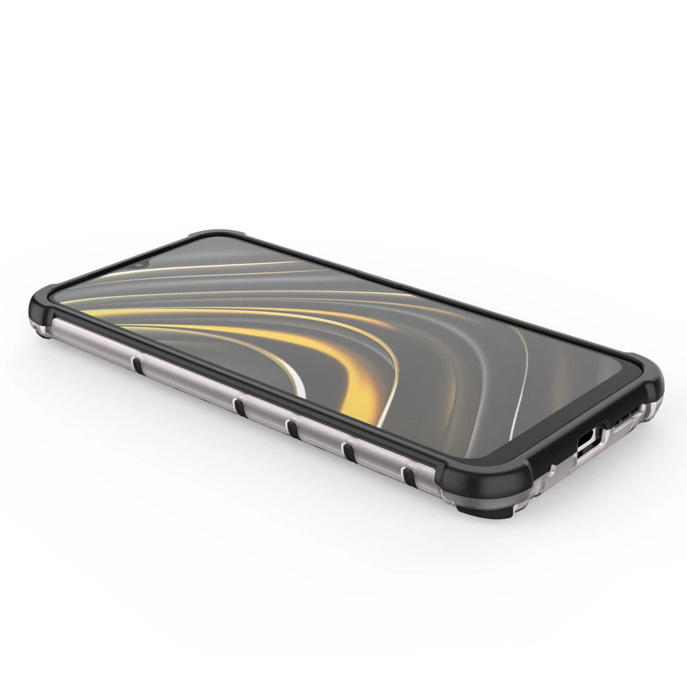Honeycomb Case rustning med TPU Bumper til Xiaomi Poco M3 gennemsigtig