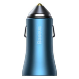 Baseus Golden Contactor Pro fast car charger USB Type C / USB 40 W Power Delivery 3.0 Quick Charge 4+ SCP FCP AFC + USB Type C cable - Lightning blue (TZCCJD-03)
