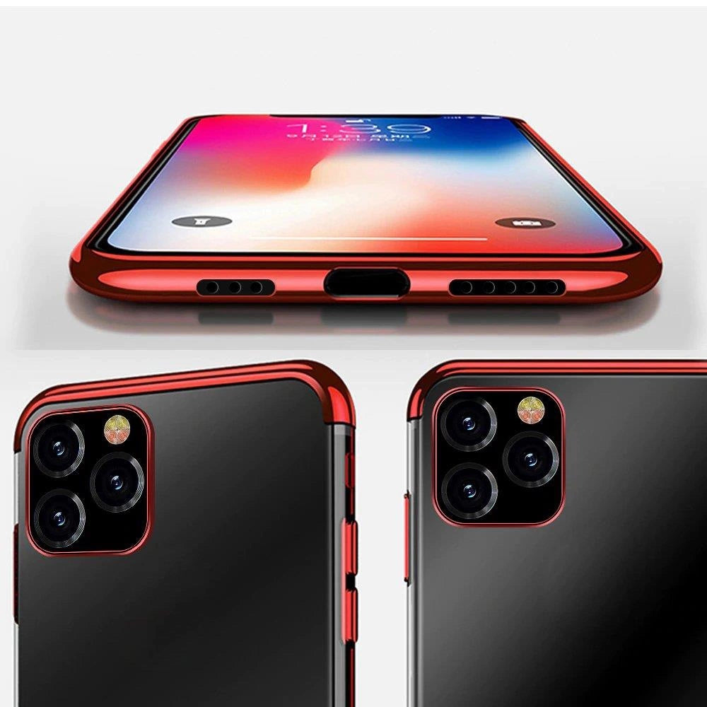 Clear Color Case Gel TPU Elektroplatering ramme Cover til Samsung Galaxy S21 + 5G (S21 Plus 5G) sort